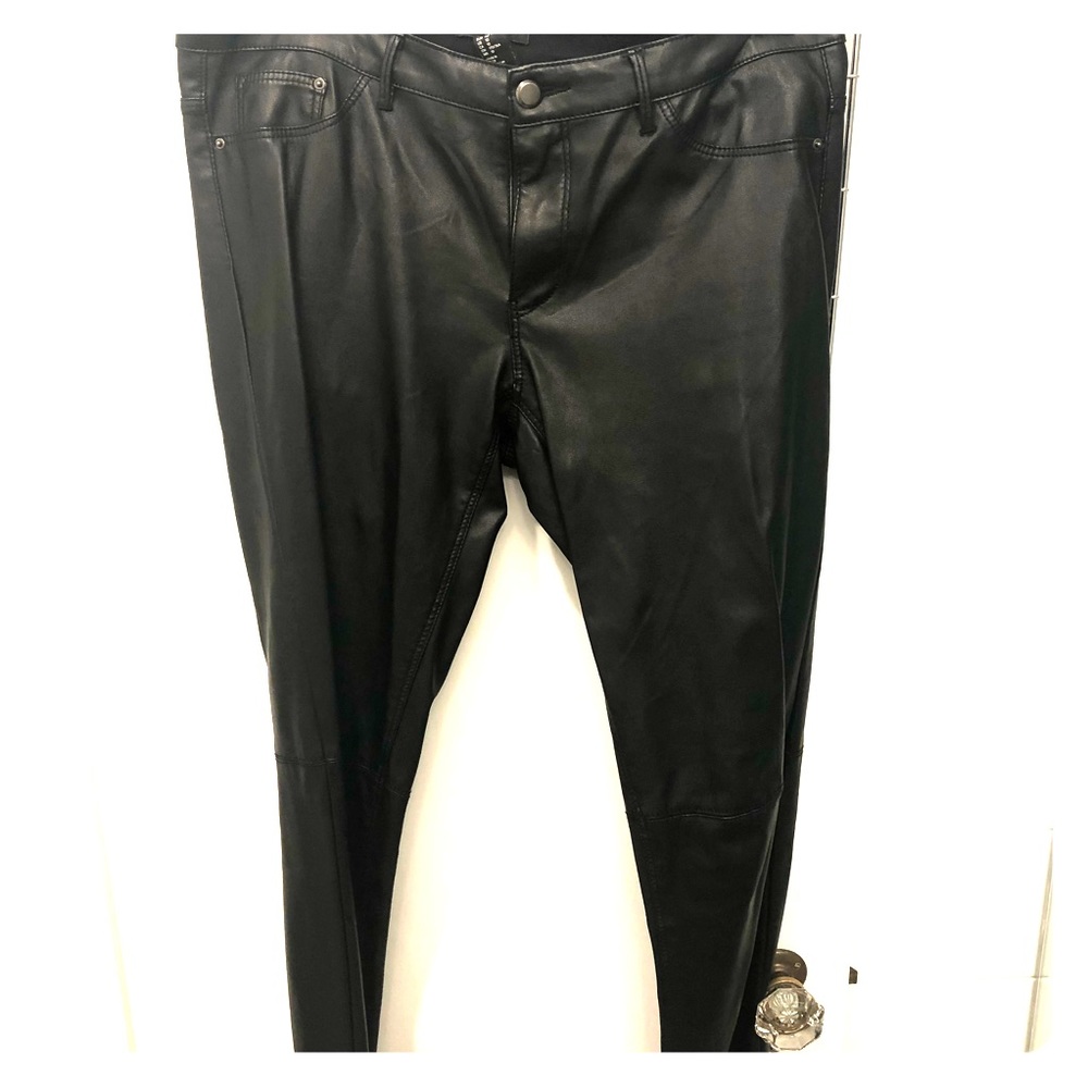 Faux leather moto pants.